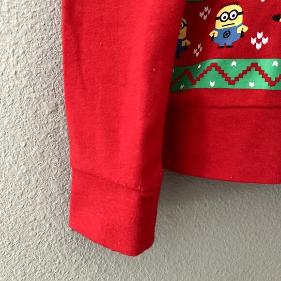 Despicable Me Minion Christmas Holiday Sweatshirt - Red - XS - Picture 4 of 5